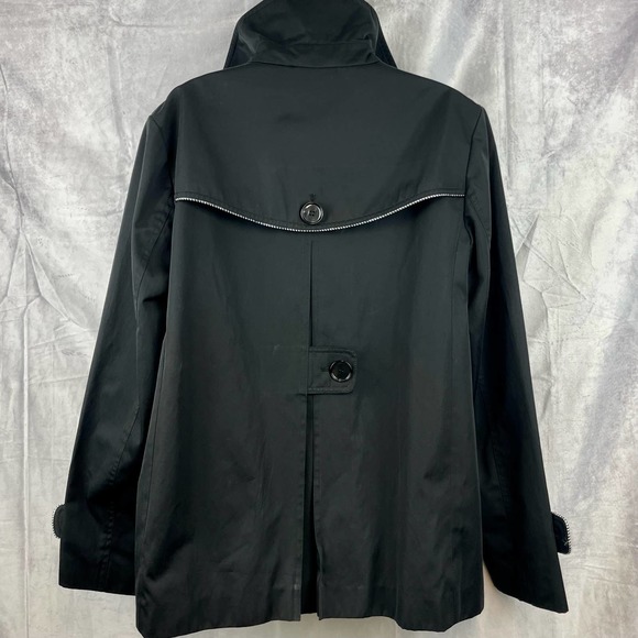 Ellen Tracy Black Button Front Lined Jacket Blazer Size L - Picture 7 of 12